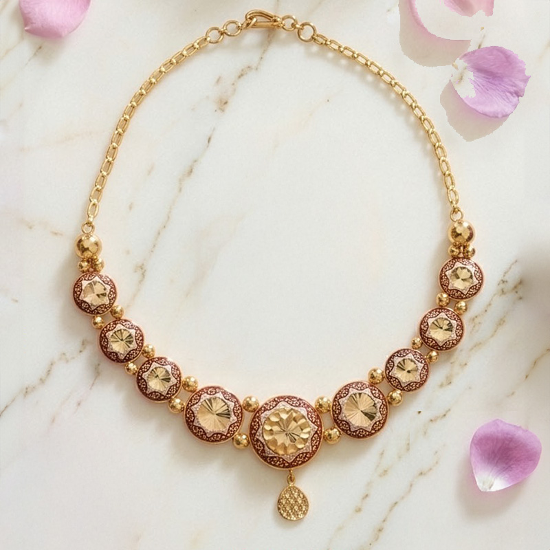 Auspicious Gold Enamel Necklace Set